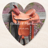 ロマ素朴ンス:フェンスサドル結婚 ペーパーコースター (正面)