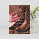 ロマ素朴ンス：ブーツ&ハットBridesmaids Luncheon 招待状 (スタンド正面)