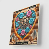 ロマ素朴ンス：5周年記念チャーム スクエア壁時計 (傾斜)