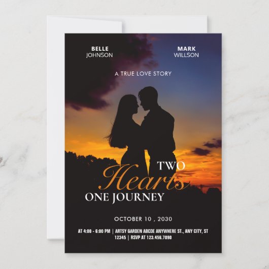 ロマ結婚ンスドラマのポスター写真 招待状 (正面)