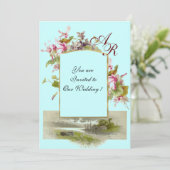 ロマi̇ントカモノグラム/シクラメン,ピンク色の緑 招待状 (スタンド正面)