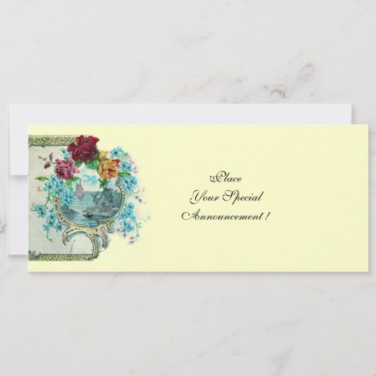 ロマi̇ントカ3モノグラム、ブルーピンク赤イエロー 案内状 (裏面)