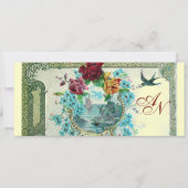 ロマi̇ントカ3モノグラム、ブルーピンク赤イエロー 案内状 (正面)