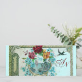 ロマi̇ントカ3モノグラム、ブルーピンク赤 案内状 (スタンド正面)