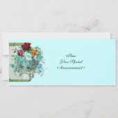 ロマi̇ントカ3モノグラム、ブルーピンク赤 案内状 (裏面)