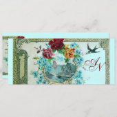 ロマi̇ントカ3モノグラム、ブルーピンク赤 案内状 (正面/裏面)