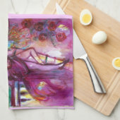 ロミオとジュリエットのロマンチックなバレンタインデー キッチンタオル (四つ折り)