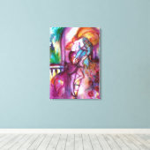 ロミオとジュリエットのロマンチックなバレンタインデー キャンバスプリント (インサイチュ (ウッドフロア))