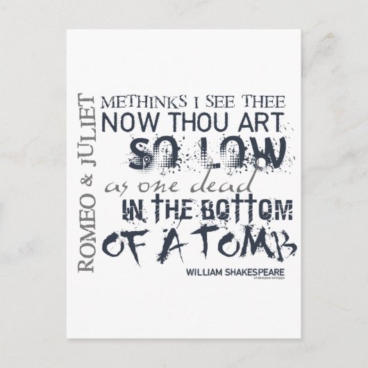 ロミオとジュリエットの墓の名言 ポストカード (正面)