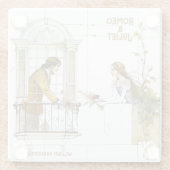 ロミオとジュリエットの水カラーデザイン ガラスコースター (裏面)