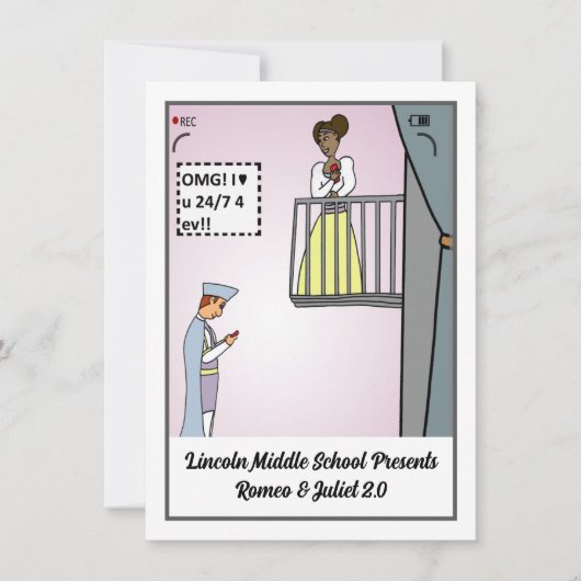 ロミオとジュリエット2.0 フラット ホリデー カード (正面)