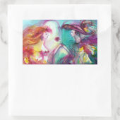 ロミオとジュリエット/金ゴールドブルー角型 長方形シール (バッグ)