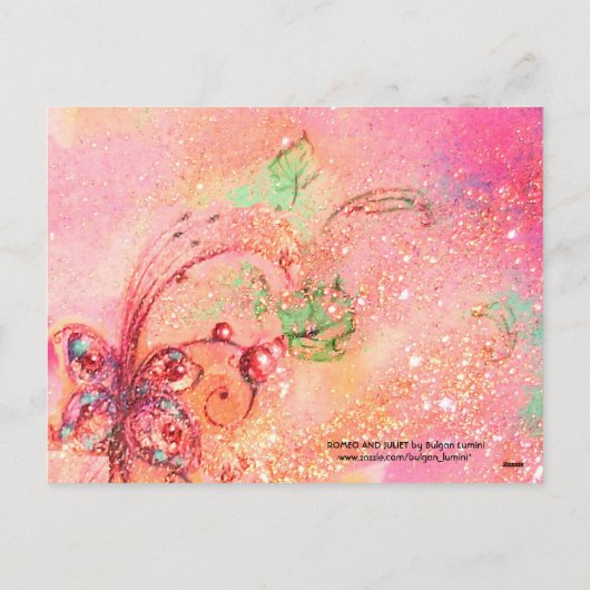 ロミオとジュリエバルコニーシーンバレンタインデー シーズンポストカード (裏面)