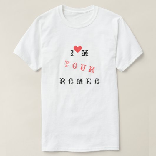 ロミオにロマンチックなTシャツおもしろい Tシャツ (デザイン正面)