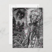 ロミオ及びJulietのヴィンテージのバレンタインのハート シーズンポストカード (正面/裏面)