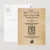 ロミオ&ジュリエット・クォート(1599)の序文 ポストカード (正面/裏面)