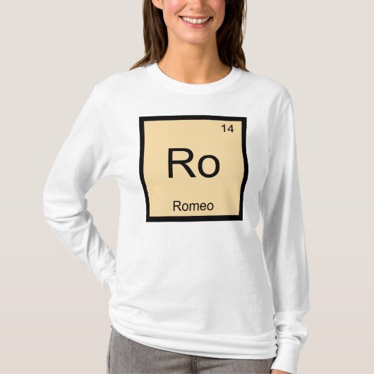 ロミオ 名前 化学元素 周期表 Tシャツ (正面)