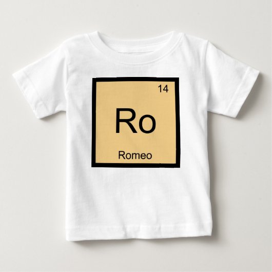 ロミオ 名前 化学 元素 周期表 ベビーTシャツ (正面)