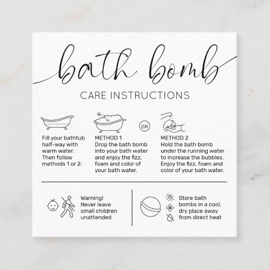 ロミニマルエレガントゴのバスボム気にの指示 スクエア名刺 (正面)