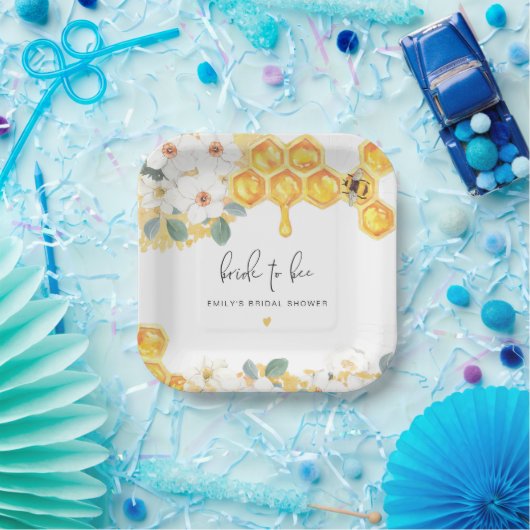 ロミー素朴のまわりにフローラブライダルシャワー ペーパープレート (パーティー)