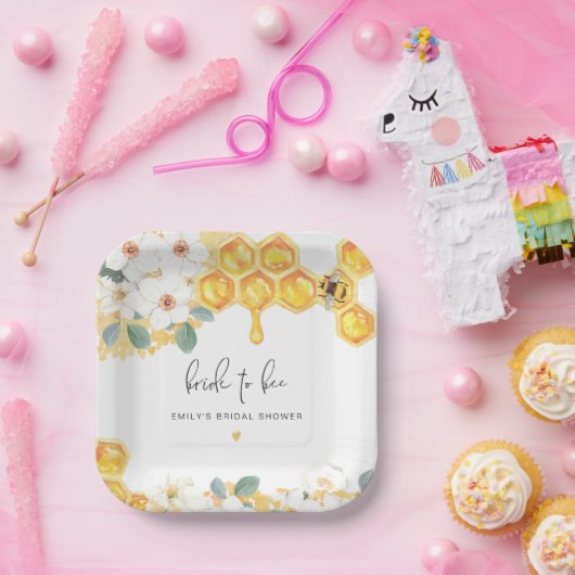 ロミー素朴のまわりにフローラブライダルシャワー ペーパープレート (パーティー)