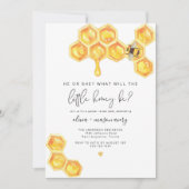 ロミー ミニマル ラスティック リトル ハニー ビー 性別発表 招待状 (正面)