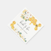 ロミー ラスティック ブンブー ビー フローラル ブライダル シャワー スタンダードカクテルナプキン (角)