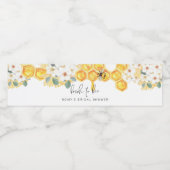 ロミー ラスティック ホワイト フラワー ハニー ハチ  ブライダルシャワー ペットボトルラベル (シングルラベル)