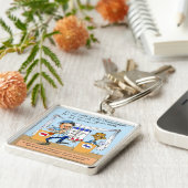 ロムニーがオバマの贈り物とカードおもしろいにジンガーを試す キーホルダー (側面)