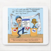 ロムニーがオバマの贈り物とカードおもしろいにジンガーを試す マウスパッド (正面)