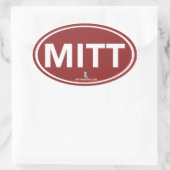 ロムニーライアンミットオーバルステッカー（赤） 楕円形シール (バッグ)