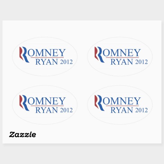 ロムニーライアン2012オーバルステッカー 楕円形シール (シート)