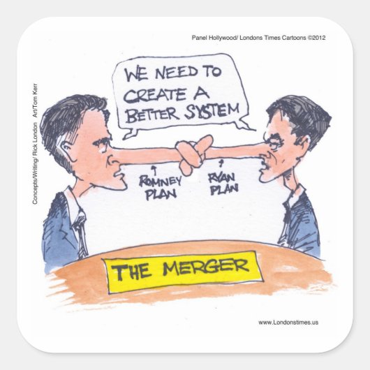 ロムニーリアンピノキオマージュおもしろいージョギフト&ティー スクエアシール (正面)