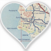 ロムポックカリフォルニアの古地図 シール (正面)