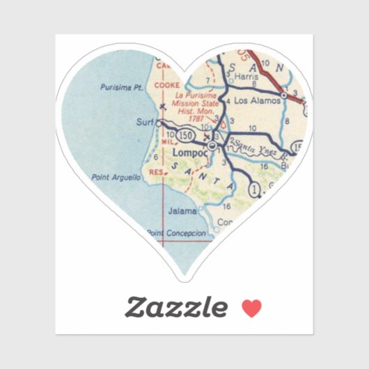 ロムポックカリフォルニアの古地図 シール (シート)