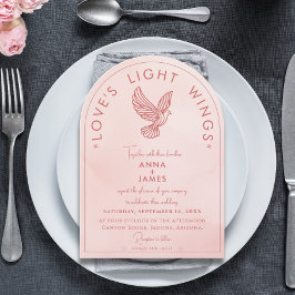 ロメエレガントオとモダンジュリエット引用文ピンク 招待状