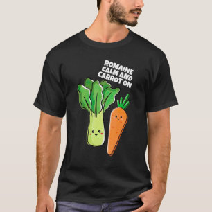 ロメーンカムレタスにんじんオンおもしろいベジタリアンロ Tシャツ