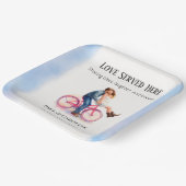 ロモダンカジュアルロ結婚マの芸術的カップル ペーパープレート (傾斜あり)