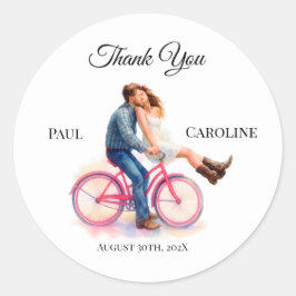 ロモダンカジュアルロ結婚マの芸術的カップル ラウンドシール