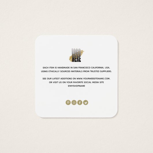 ロモダンゴぶら下がったのスクエア衣料価格ラベル (裏面)