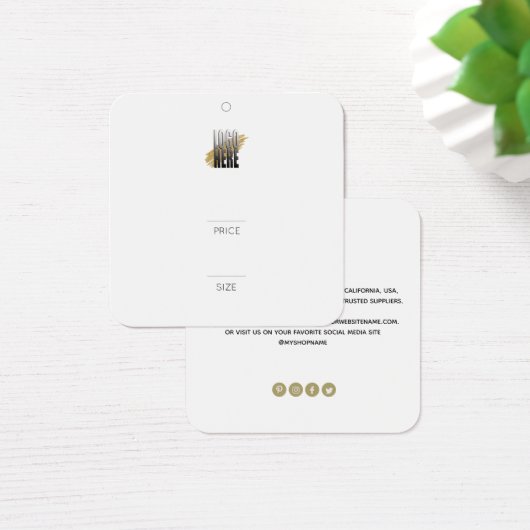 ロモダンゴぶら下がったのスクエア衣料価格ラベル (デスク)