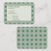 ロモダンゴエレガント抽象芸術花柄グリーン 名刺 (正面/裏面)