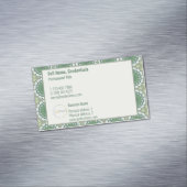 ロモダンゴエレガント春フローラ抽象芸術緑 マグネット名刺 (インサイチュ)