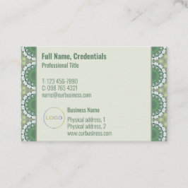 ロモダンゴエレガント春フローラ抽象芸術緑 名刺