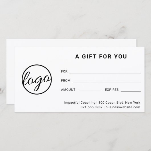 ロモダンゴシンプルギフト証書 (正面/裏面)