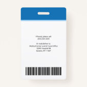 ロモダンゴテンプレートの社員の写真名ナースID バッジ (裏面)