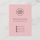 ロモダンゴミニマルピンクスタッドイヤリングディスプレイカード 名刺 (裏面)