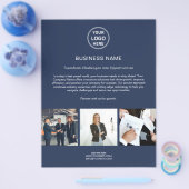 ロモダンゴ企業のネイビーブルービジネスフライヤー チラシ (シングル)