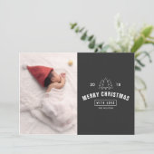 ロモダンゴ生まれたばかりのベビークリスマスホリデーカード シーズンカード (スタンド正面)