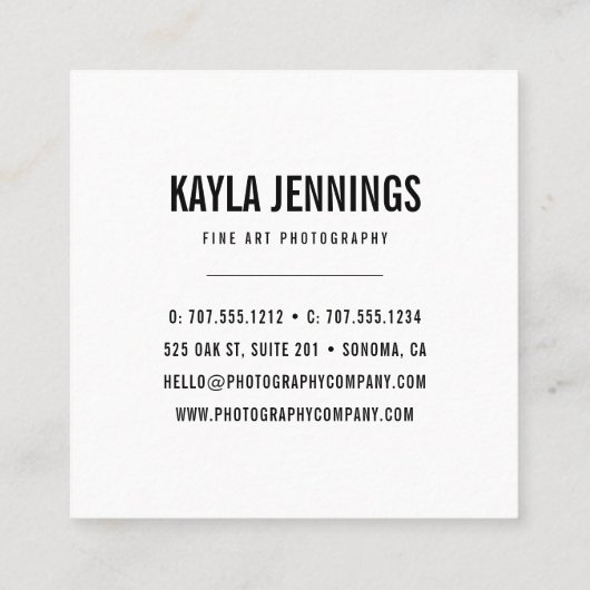 ロモダンゴ |写真家 スクエア名刺 (裏面)